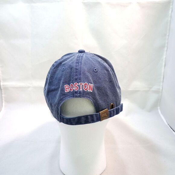 Boston Red Sox Hat Cap Adult Blue Distressed Bay State Apparel 6 Panel - Picture 4 of 6